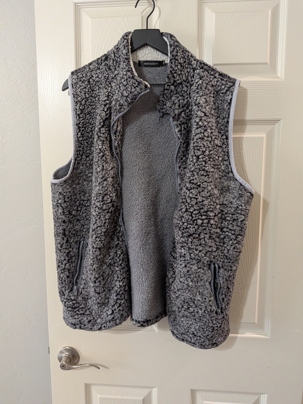 Charcoal Gray Sherpa Vest